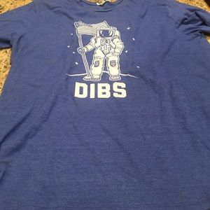 Astronaut Dibs XL dark blue short sleeve tee shirt Tipsyelves brand poly cotton